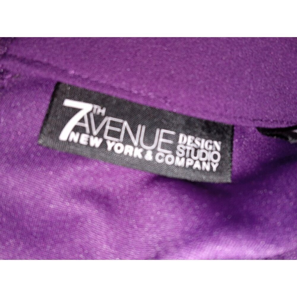 7th Avenue Womens Top Purple Flutter Sleeve Blouse Asymmetrical Hem Size L - Picture 9 of 12